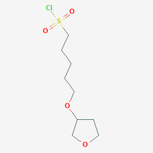 molecular formula C9H17ClO4S B13641937 5-((Tetrahydrofuran-3-yl)oxy)pentane-1-sulfonyl chloride 