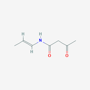 molecular formula C7H11NO2 B136422 Butanamide, 3-oxo-N-1-propenyl-, (E)-(9CI) CAS No. 146140-70-7