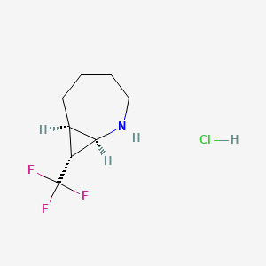 molecular formula C8H13ClF3N B13642254 (1R,7R,8R)-8-(trifluoromethyl)-2-azabicyclo[5.1.0]octane hydrochloride 