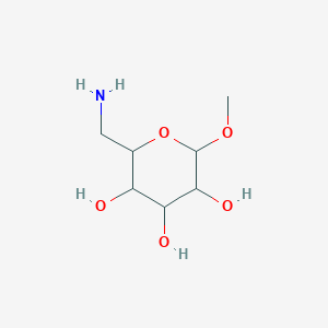 molecular formula C7H15NO5 B13642315 2-(Aminomethyl)-6-methoxyoxane-3,4,5-triol 