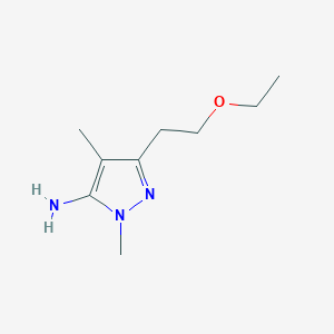 molecular formula C9H17N3O B13642327 3-(2-Ethoxyethyl)-1,4-dimethyl-1h-pyrazol-5-amine 