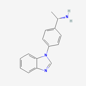 molecular formula C15H15N3 B13642751 (1S)-1-[4-(1H-1,3-benzodiazol-1-yl)phenyl]ethan-1-amine 