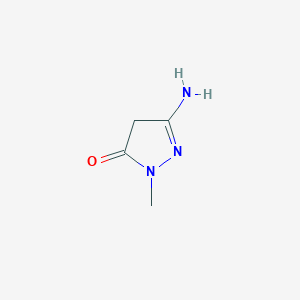 molecular formula C4H7N3O B13642948 3-amino-1-methyl-4,5-dihydro-1H-pyrazol-5-one 