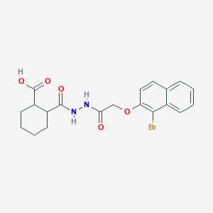 molecular formula C20H21BrN2O5 B1364311 2-[[[2-(1-bromonaphthalen-2-yl)oxyacetyl]amino]carbamoyl]cyclohexane-1-carboxylic Acid 