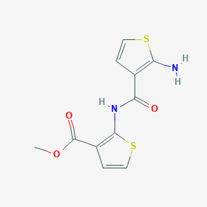 molecular formula C11H10N2O3S2 B1364316 Methyl 2-{[(2-aminothien-3-yl)carbonyl]amino}thiophene-3-carboxylate CAS No. 590356-76-6