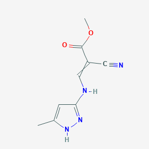 molecular formula C9H10N4O2 B1364318 methyl 2-cyano-3-[(5-methyl-1H-pyrazol-3-yl)amino]prop-2-enoate 
