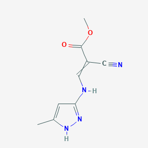 methyl (E)-2-cyano-3-[(3-methyl-1H-pyrazol-5-yl)amino]-2-propenoate
