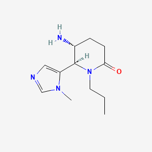 molecular formula C12H20N4O B13643493 (5R,6R)-5-amino-6-(1-methyl-1H-imidazol-5-yl)-1-propylpiperidin-2-one CAS No. 1820574-02-4