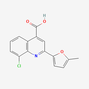 molecular formula C15H10ClNO3 B1364356 8-Chloro-2-(5-methyl-2-furyl)quinoline-4-carboxylic acid CAS No. 588676-14-6