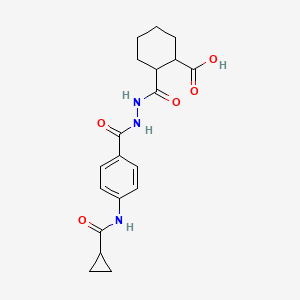 molecular formula C19H23N3O5 B1364364 2-[(2-{4-[(Cyclopropylcarbonyl)amino]benzoyl}hydrazino)carbonyl]cyclohexanecarboxylic acid 