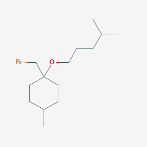 molecular formula C14H27BrO B13643734 1-(Bromomethyl)-4-methyl-1-((4-methylpentyl)oxy)cyclohexane 