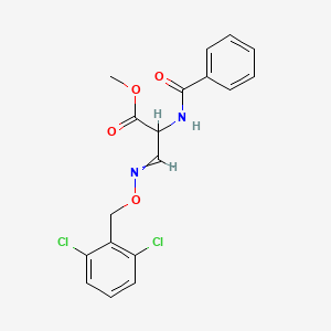 molecular formula C18H16Cl2N2O4 B1364374 Methyl 2-benzamido-3-[(2,6-dichlorophenyl)methoxyimino]propanoate 