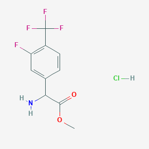 molecular formula C10H10ClF4NO2 B13643813 methyl (2S)-2-amino-2-[3-fluoro-4-(trifluoromethyl)phenyl]acetate;hydrochloride 