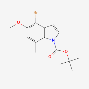 molecular formula C15H18BrNO3 B13643861 tert-Butyl 4-bromo-5-methoxy-7-methyl-1H-indole-1-carboxylate 