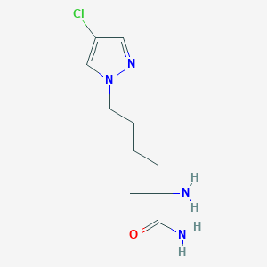 molecular formula C10H17ClN4O B13643936 2-Amino-6-(4-chloro-1h-pyrazol-1-yl)-2-methylhexanamide 