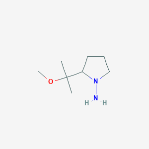 molecular formula C8H18N2O B13643937 2-(2-Methoxypropan-2-yl)pyrrolidin-1-amine CAS No. 359866-37-8