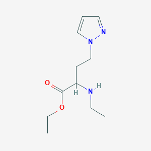 molecular formula C11H19N3O2 B13643944 Ethyl 2-(ethylamino)-4-(1h-pyrazol-1-yl)butanoate 