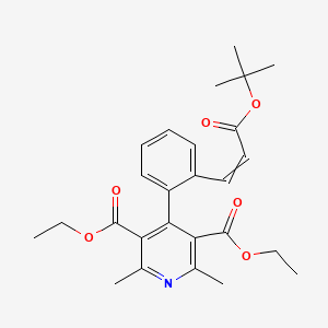 molecular formula C26H31NO6 B13643979 diethyl (E)-4-(2-(3-(tert-butoxy)-3-oxoprop-1-en-1-yl)phenyl)-2,6-dimethylpyridine-3,5-dicarboxylate 
