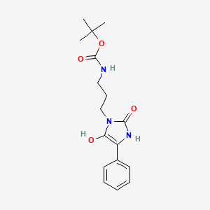 molecular formula C17H23N3O4 B13644052 tert-butyl N-[3-(5-hydroxy-2-oxo-4-phenyl-2,3-dihydro-1H-imidazol-1-yl)propyl]carbamate 