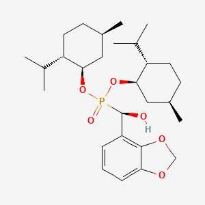 molecular formula C28H45O6P B13644089 Bis((1r,2s,5r)-2-isopropyl-5-methylcyclohexyl) ((R)-benzo[d][1,3]dioxol-4-yl(hydroxy)methyl)phosphonate 