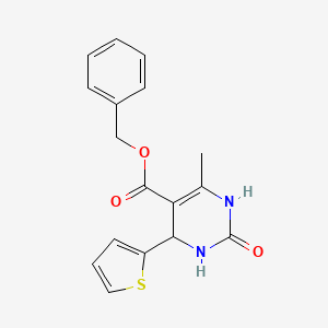 molecular formula C17H16N2O3S B1364410 Benzyl 6-methyl-2-oxo-4-(thiophen-2-yl)-1,2,3,4-tetrahydropyrimidine-5-carboxylate CAS No. 312623-13-5