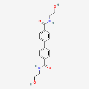 molecular formula C18H20N2O4 B13644195 N4,N4'-Bis(2-hydroxyethyl)-[1,1'-biphenyl]-4,4'-dicarboxamide 