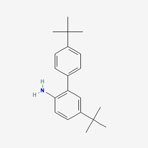 molecular formula C20H27N B13644358 4',5-Di-tert-butyl-[1,1'-biphenyl]-2-amine 