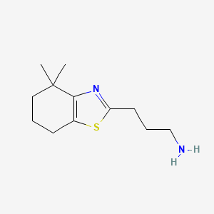 molecular formula C12H20N2S B13644370 3-(4,4-Dimethyl-4,5,6,7-tetrahydrobenzo[d]thiazol-2-yl)propan-1-amine 