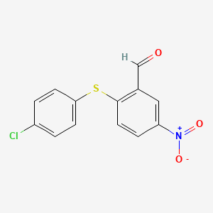molecular formula C13H8ClNO3S B1364440 2-[(4-Chlorophenyl)sulfanyl]-5-nitrobenzenecarbaldehyde CAS No. 42191-01-5
