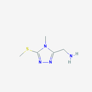 molecular formula C5H10N4S B13644563 (4-Methyl-5-(methylthio)-4h-1,2,4-triazol-3-yl)methanamine 