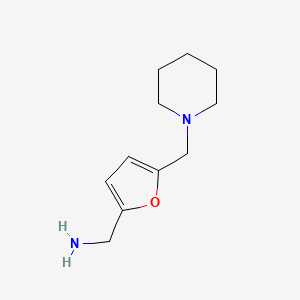 molecular formula C11H18N2O B13644609 (5-(Piperidin-1-ylmethyl)furan-2-yl)methanamine 