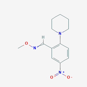 molecular formula C13H17N3O3 B1364461 METHOXY({[5-NITRO-2-(PIPERIDIN-1-YL)PHENYL]METHYLIDENE})AMINE 