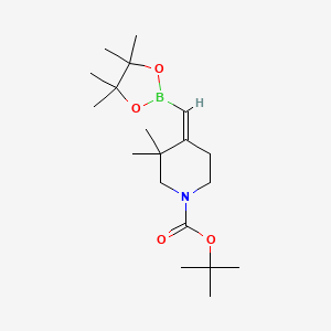 molecular formula C19H34BNO4 B13644617 tert-butyl (4Z)-3,3-dimethyl-4-[(tetramethyl-1,3,2-dioxaborolan-2-yl)methylidene]piperidine-1-carboxylate 