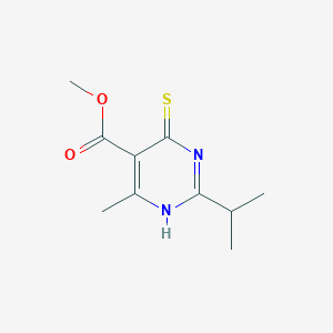 molecular formula C10H14N2O2S B13644625 Methyl 2-isopropyl-4-mercapto-6-methylpyrimidine-5-carboxylate 
