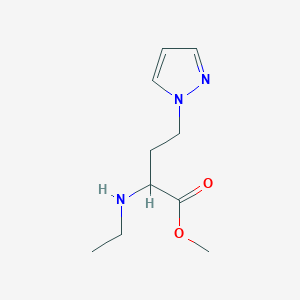 molecular formula C10H17N3O2 B13644709 Methyl 2-(ethylamino)-4-(1h-pyrazol-1-yl)butanoate 