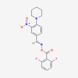 [(3-Nitro-4-piperidin-1-ylphenyl)methylideneamino] 2,6-difluorobenzoate