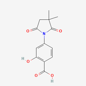 molecular formula C13H13NO5 B13644962 4-(3,3-Dimethyl-2,5-dioxopyrrolidin-1-yl)-2-hydroxybenzoic acid 