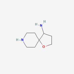molecular formula C8H16N2O B13645074 1-Oxa-8-azaspiro[4.5]decan-4-amine 