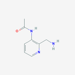 molecular formula C8H11N3O B13645361 N-(2-(Aminomethyl)pyridin-3-yl)acetamide 