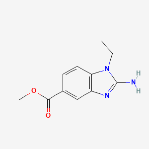 molecular formula C11H13N3O2 B13645935 methyl 2-amino-1-ethyl-1H-1,3-benzodiazole-5-carboxylate 
