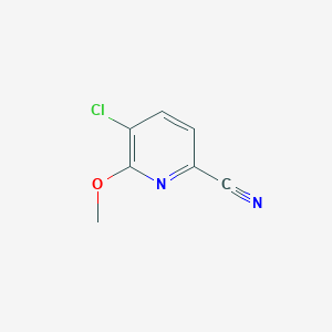molecular formula C7H5ClN2O B13645953 5-Chloro-6-methoxypicolinonitrile 