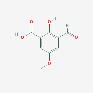 molecular formula C9H8O5 B13646047 3-Formyl-2-hydroxy-5-methoxybenzoic acid 