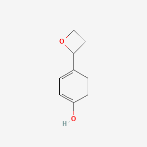 molecular formula C9H10O2 B13646225 4-(Oxetan-2-yl)phenol 