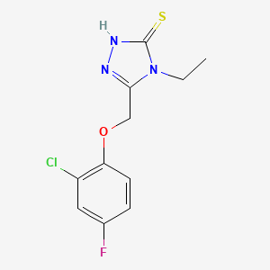 molecular formula C11H11ClFN3OS B1364624 5-[(2-chloro-4-fluorophenoxy)methyl]-4-ethyl-4H-1,2,4-triazole-3-thiol CAS No. 667414-15-5