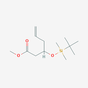 molecular formula C13H26O3Si B13646394 Methyl 3-[tert-butyl(dimethyl)silyl]oxyhex-5-enoate 