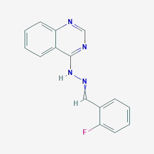 molecular formula C15H11FN4 B1364640 N-[(2-fluorophenyl)methylideneamino]quinazolin-4-amine 