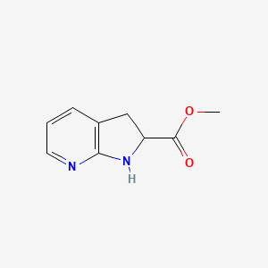molecular formula C9H10N2O2 B13646618 Methyl 2,3-dihydro-1H-pyrrolo[2,3-b]pyridine-2-carboxylate 