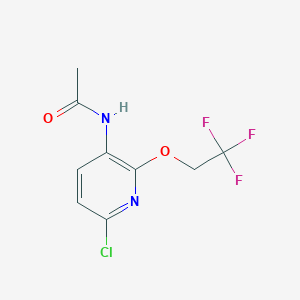 molecular formula C9H8ClF3N2O2 B13646632 N-(6-Chloro-2-(2,2,2-trifluoroethoxy)pyridin-3-yl)acetamide 