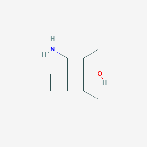 molecular formula C10H21NO B13646646 3-(1-(Aminomethyl)cyclobutyl)pentan-3-ol 