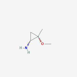 molecular formula C5H11NO B13646731 (1R,2S)-2-Methoxy-2-methylcyclopropan-1-amine 